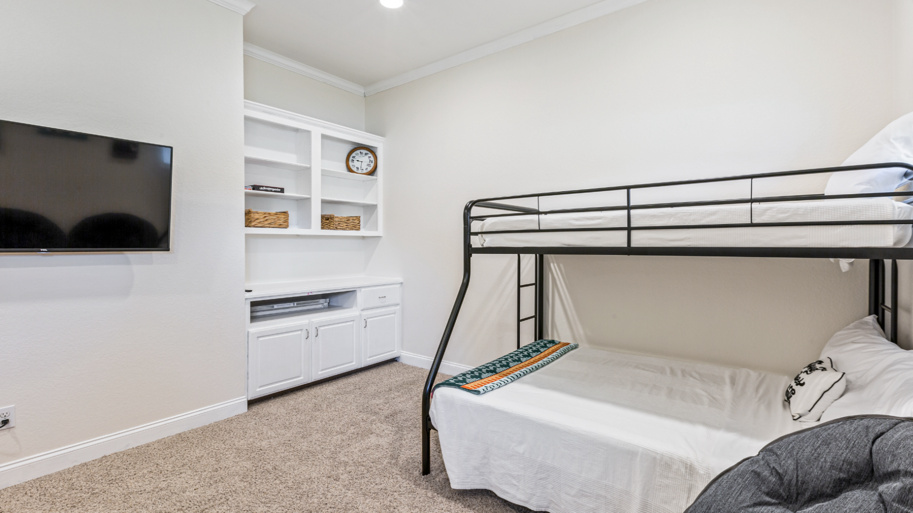 a large bed in a room